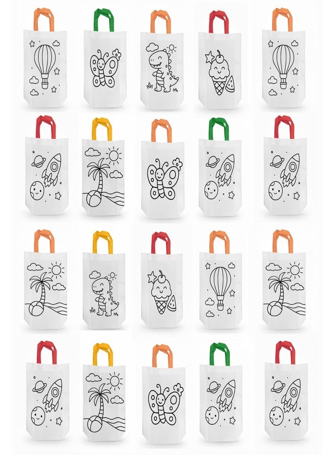 Evafly gift bags medium size for gifting - 24 Pcs | L10 x H12 x W3.5 inches, gift bags for Birthday, carry bags for gift, Return Gifts for Kids Age 10-12 - White color - Image 1